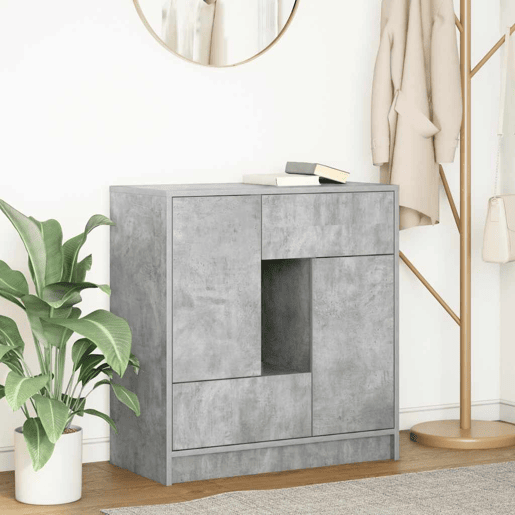 Aparador - Bufete - Móvei de apoio com gavetas e portas 70,5x34x74,5 cm cinza cimento pt1849