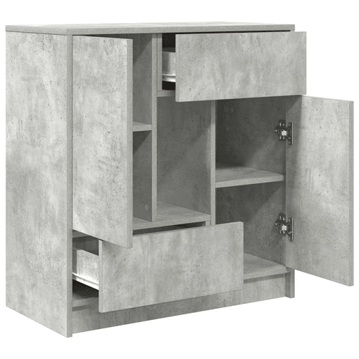 Aparador - Bufete - Móvei de apoio com gavetas e portas 70,5x34x74,5 cm cinza cimento pt1849