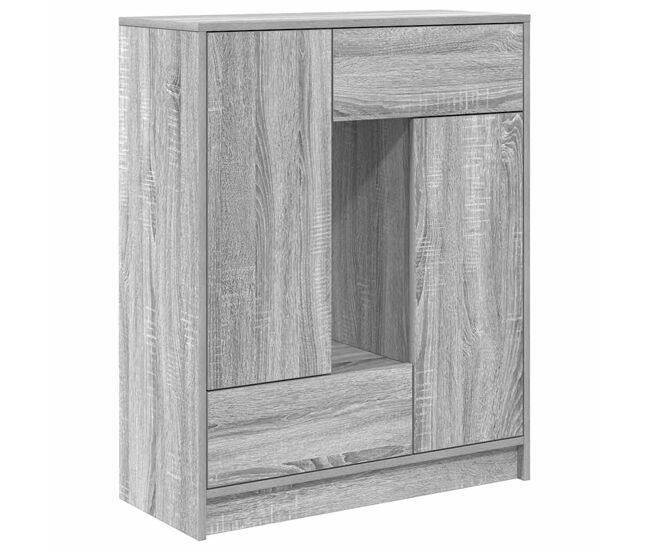 Aparador - mueble de almacenamiento con cajones y puertas gris sonoma 73x31x90 cm es1852