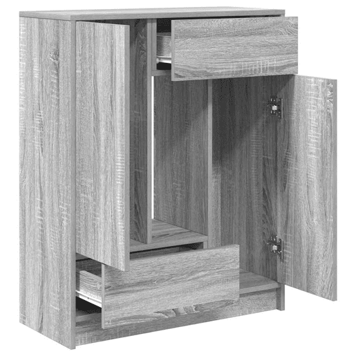 Aparador - Bufete - Móvei de apoio c gavetas e portas 73x31x90 cm sonoma cinzento pt1852