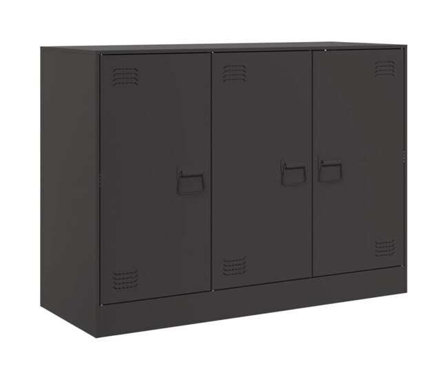 Aparador - mueble de almacenamiento de acero negro 99x39x73 cm es2355