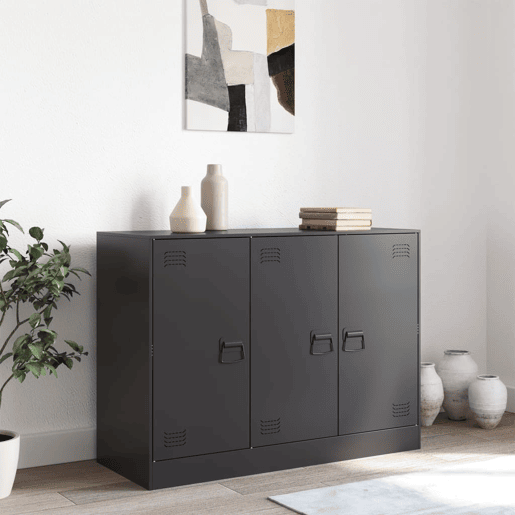 Aparador - Bufete - Móvei de apoio 99x39x73 cm aço preto pt2355