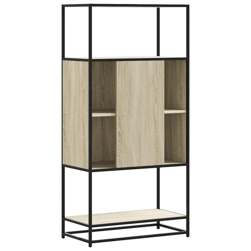 Armário alto - Bufete - Móvel de apoio 68x35x139 cm madeira e metal carvalho sonoma pt1438