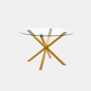 Mesa Redonda de Vidro Temperado Aurora 120cm. Sala de jantar ou cozinha