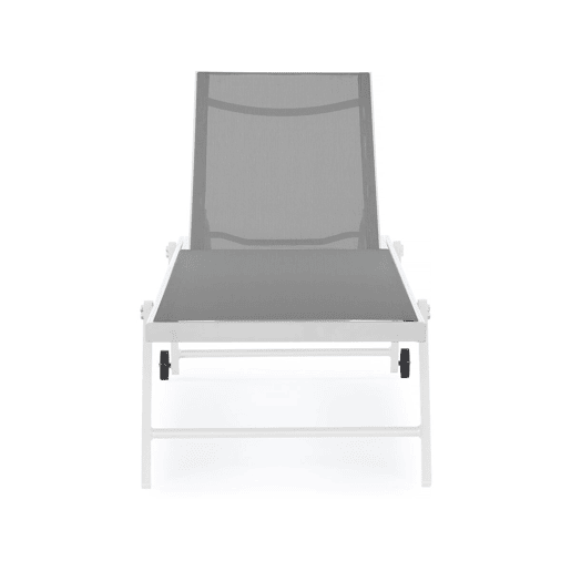 Conjunto de 2 espreguiçadeiras em alumínio têxtil Jolia - Cinzento  Branco