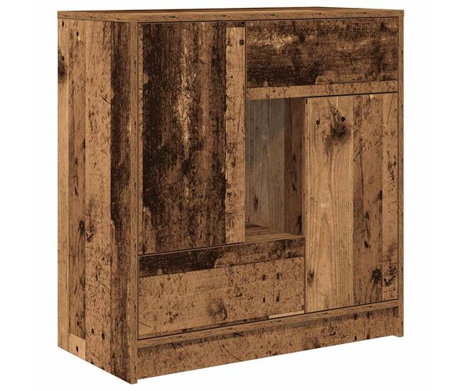 Aparador - mueble de almacenamiento con cajones y puertas madera vieja 70,5x34x74,5 cm es1853