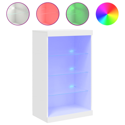 Aparador - Bufete - Móvei de apoio com luzes LED 60,5x37x100 cm branco pt1933