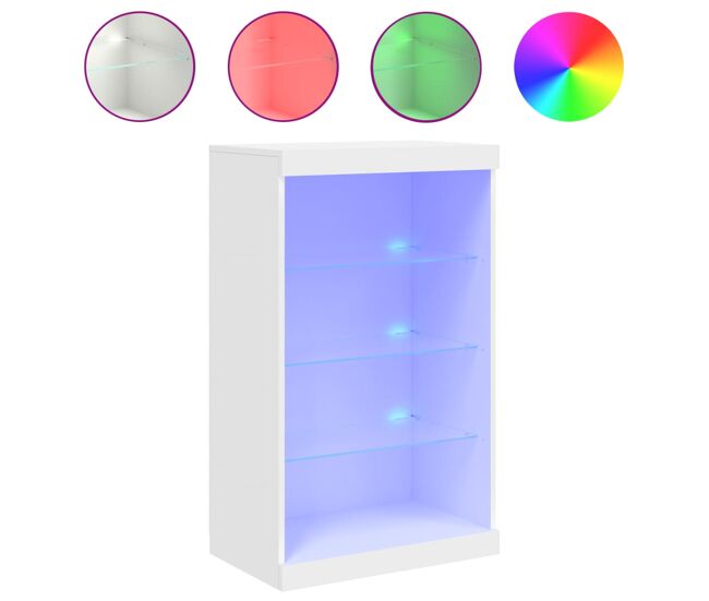 Aparador - mueble de almacenamiento con luces led blanco 60,5x37x100 cm es1933