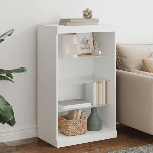 Aparador - Bufete - Móvei de apoio com luzes LED 60,5x37x100 cm branco pt1933