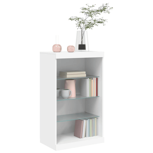 Aparador - Bufete - Móvei de apoio com luzes LED 60,5x37x100 cm branco pt1933