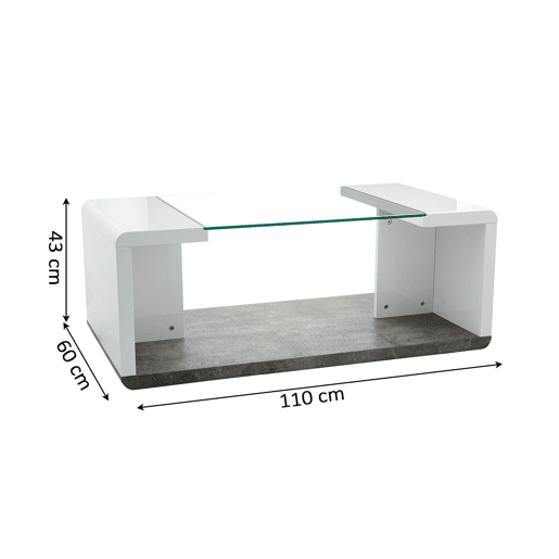 Mesa de Centro Vita, Branco 110x60cm Mesa de Centro Vita, Branco 110x60cm