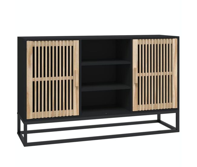 Aparador - mueble de almacenamiento de madera contrachapada negro 105x30x65 cm es2944