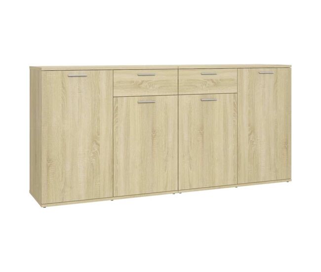 Aparador - mueble de almacenamiento de madera de ingeniería roble sonoma 160x36x75 cm es3724