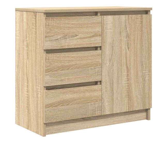 Aparador - mueble de almacenamiento con cajón roble sonoma 71x35x65 cm madera ingeniería es1803
