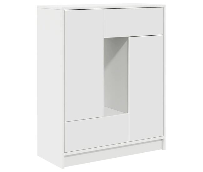 Aparador - mueble de almacenamiento con cajones y puertas blanco 73x31x90 cm es1848