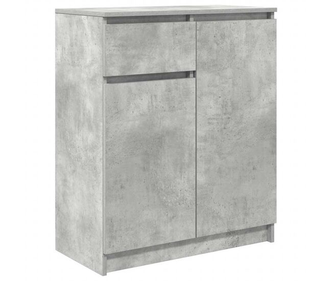 Aparador - mueble de almacenamiento con cajón gris hormigón 71x35x84 cm madera ingeniería es1749