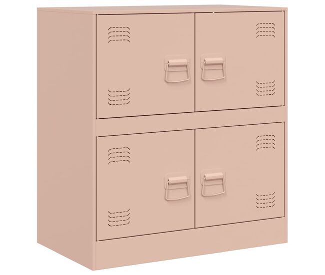 Aparador - mueble de almacenamiento de acero rosa 67x39x73 cm es2368