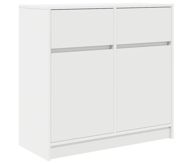 Aparador - mueble de almacenamiento con cajón blanco 80x34x76 cm madera de ingeniería es1744