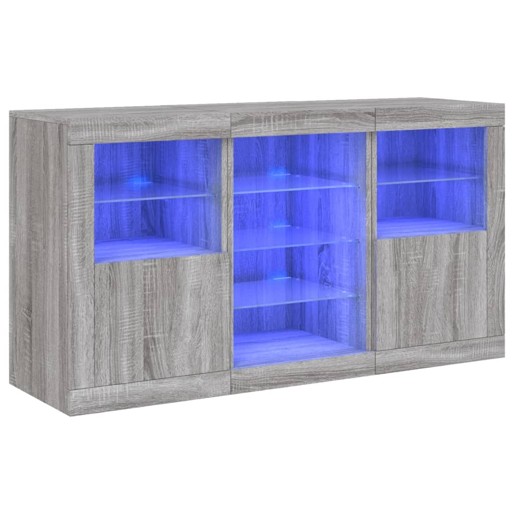 Aparador - Mueble de almacenamiento 123 Roble/ Gris