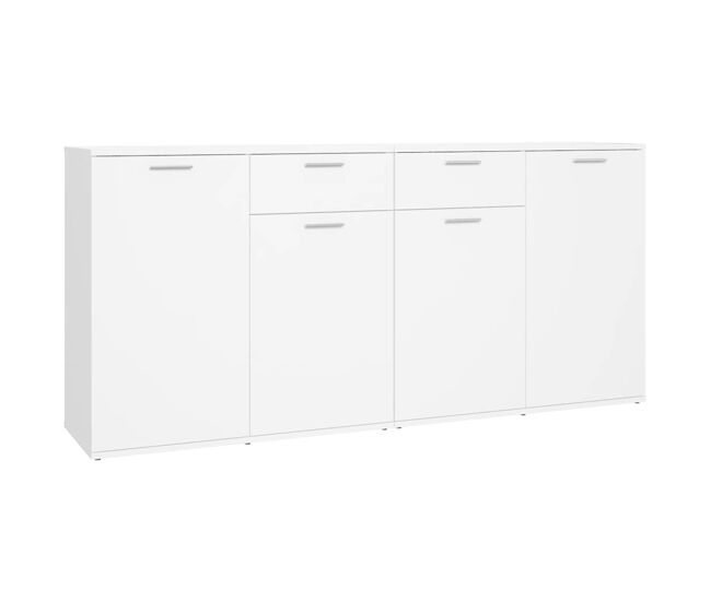 Aparador - mueble de almacenamiento de madera de ingeniería negro 160x36x75 cm es3518