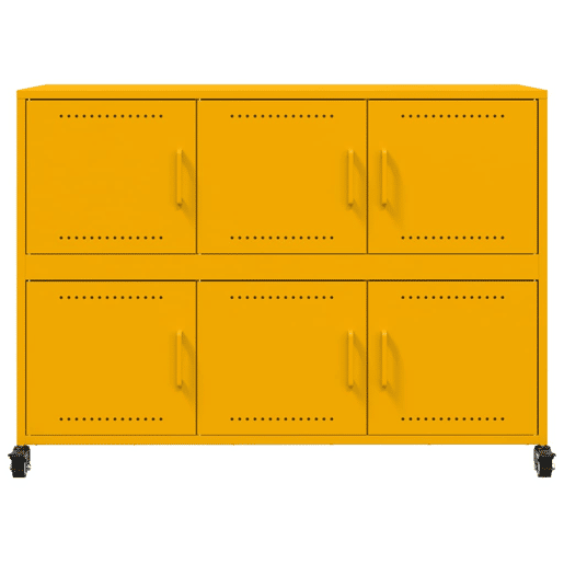 Aparador - Bufete - Móvei de apoio 100,5x39x72 cm aço amarelo mostarda pt2176