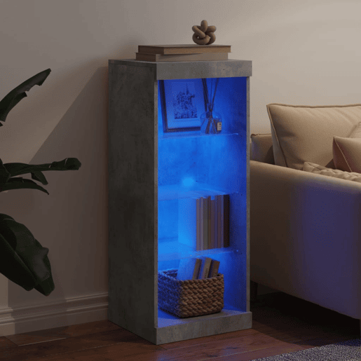 Aparador - Bufete - Móvei de apoio com luzes LED 41x37x100 cm cinzento cimento pt1959