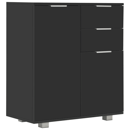 Aparador - Bufete - Móvei de apoio em contraplacado 71x35x80 cm preto brilhante pt2417