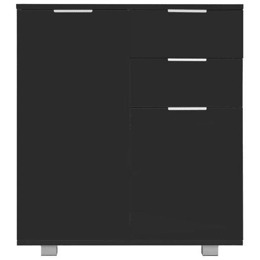 Aparador - Bufete - Móvei de apoio em contraplacado 71x35x80 cm preto brilhante pt2417
