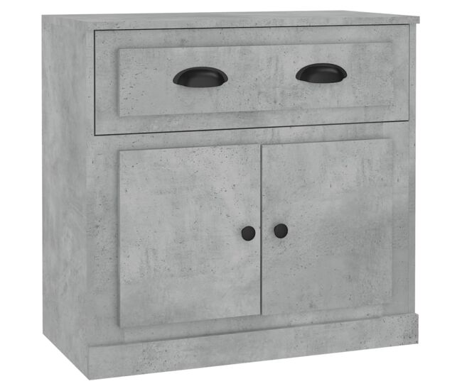 Aparador - mueble de almacenamiento de madera contrachapada gris hormigón 70x35,5x67,5 cm es2832
