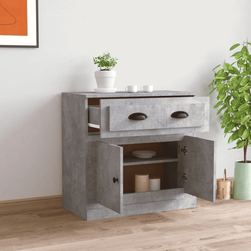Aparador - Bufete - Móvei de apoio 70x35,5x67,5 cm derivados de madeira cinzento cimento pt2832
