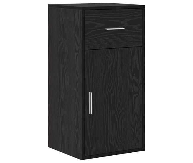 Aparador - mueble de almacenamiento con cajón roble negro 38 x 34 x 75 cm es1793