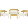 Conjunto de mobiliário de jardim em metal e plástico Céora - 4 lugares - Amarelo