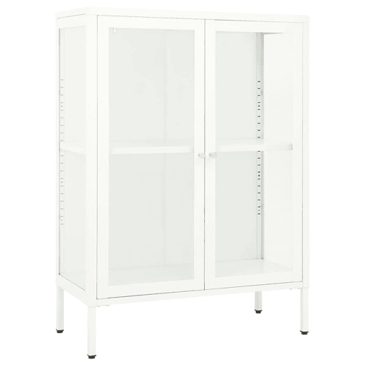 Aparador - Bufete - Móvei de apoio 75x35x105 cm vidro e aço branco pt2403