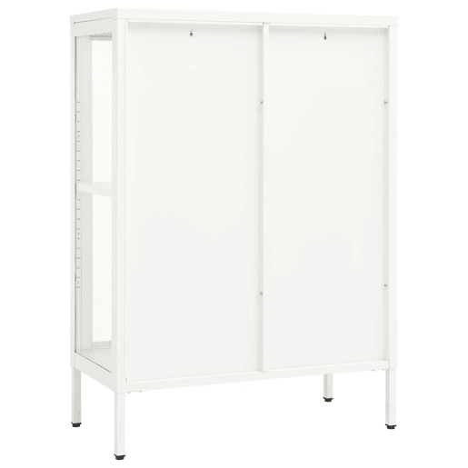 Aparador - Bufete - Móvei de apoio 75x35x105 cm vidro e aço branco pt2403