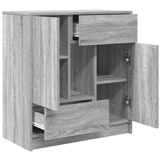 Aparador - Bufete - Móvei de apoio c gavetas e portas 70,5x34x74,5 cm sonoma cinzento pt1851
