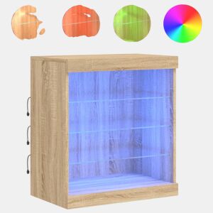 Aparador - Bufete - Móvei de apoio com luzes LED 60,5x37x67 cm carvalho sonoma pt2084