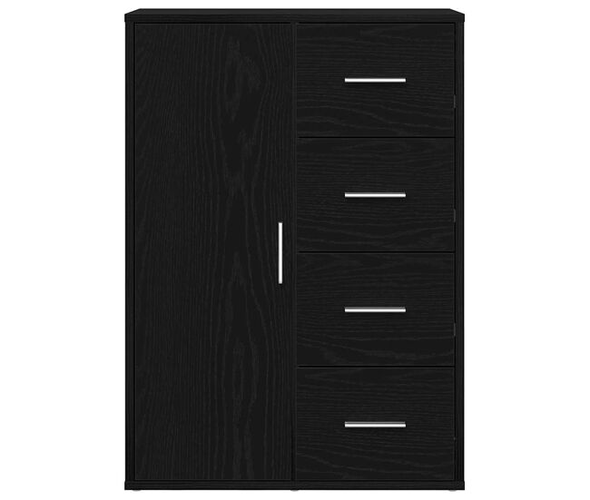 Aparador - mueble de almacenamiento roble negro 60 x 31 x 84 cm madera de ingeniería es4985