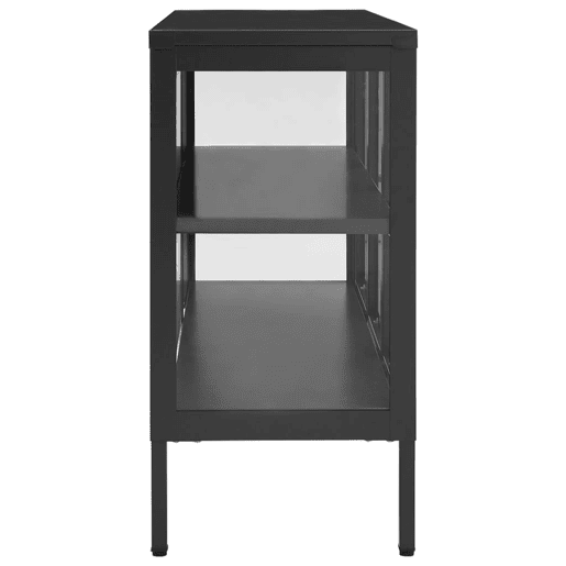Aparador - Bufete - Móvei de apoio 105x35x70 cm vidro e aço antracite pt2404