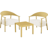Conjunto de mobiliário de jardim em metal e plástico Céora - 2 lugares - Amarelo