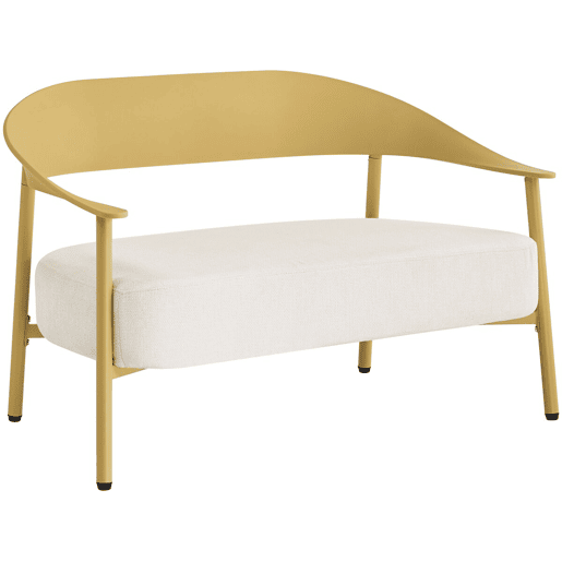 Conjunto de mobiliário de jardim em metal e plástico Céora - 2 lugares - Amarelo