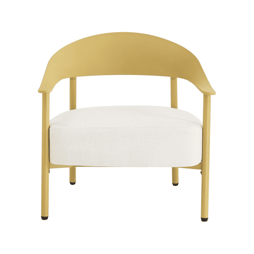 Conjunto de 2 cadeirões de jardim Céora em plástico e metal - Amarelo