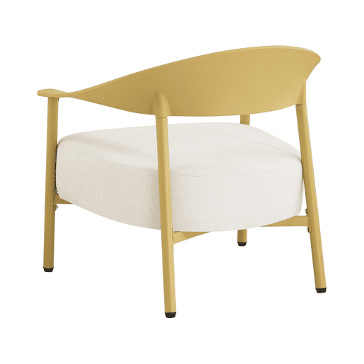 Conjunto de 2 cadeirões de jardim Céora em plástico e metal - Amarelo