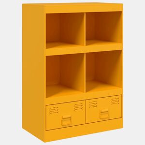 Aparador - Bufete - Móvei de apoio alto 67x39x95 cm aço amarelo mostarda pt2182