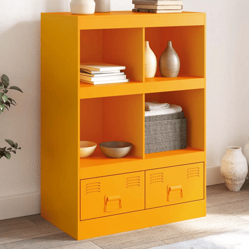 Aparador - Bufete - Móvei de apoio alto 67x39x95 cm aço amarelo mostarda pt2182