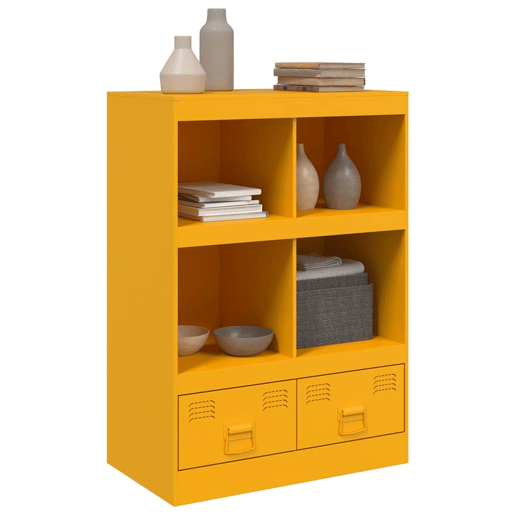 Aparador - Bufete - Móvei de apoio alto 67x39x95 cm aço amarelo mostarda pt2182
