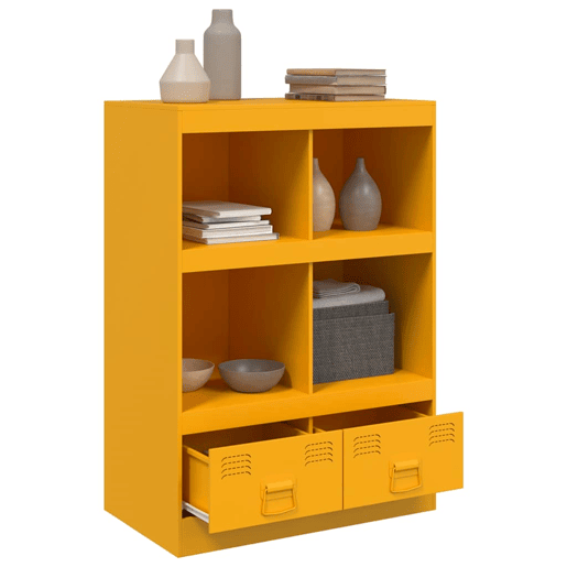 Aparador - Bufete - Móvei de apoio alto 67x39x95 cm aço amarelo mostarda pt2182