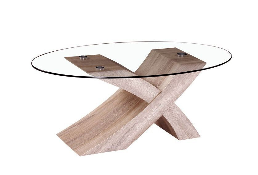 Mesa de centro lore de cristal templado, cambria 110x60 cm