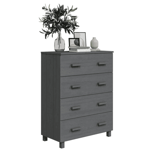 Aparador - Bufete - Móvei de apoio HAMAR 79x40x103,5 cm pinho maciço cinza-escuro pt4116