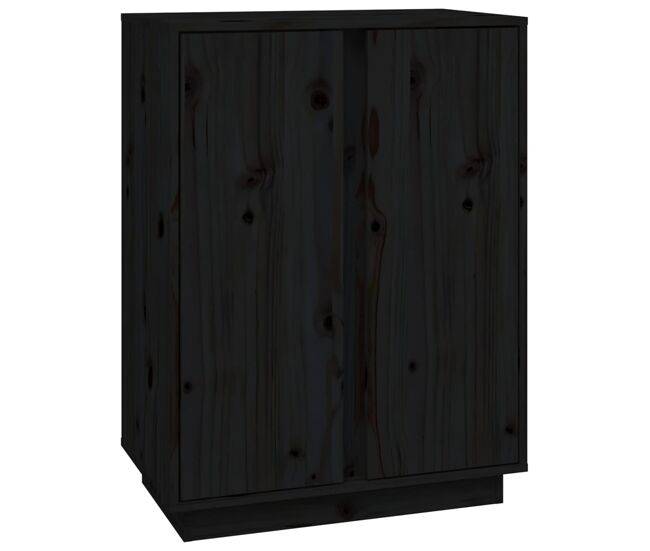 Aparador - mueble de almacenamiento de madera maciza de pino negro 60x35x80 cm es4000