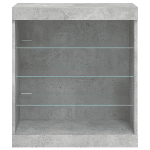 Aparador - Bufete - Móvei de apoio com luzes LED 60,5x37x67 cm cinzento cimento pt1965